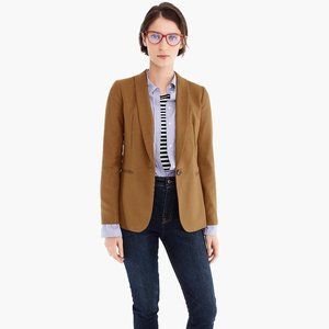 J. Crew Women's sz 20 Parke Blazer Wool Flannel Camel Brown Single Button